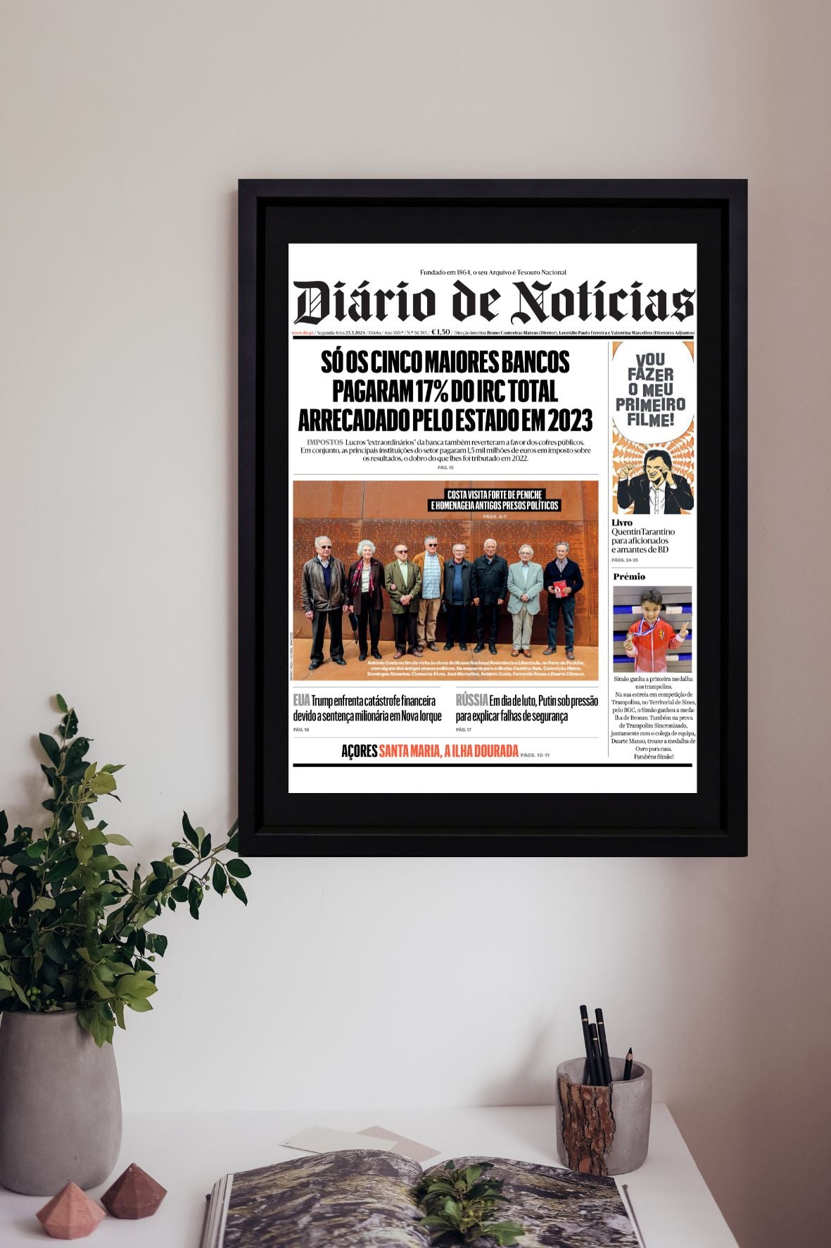 Primeira Página Personalizada DN. Prémio recebido